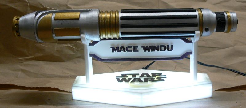 Mace Windu's LightSaber Lit stand